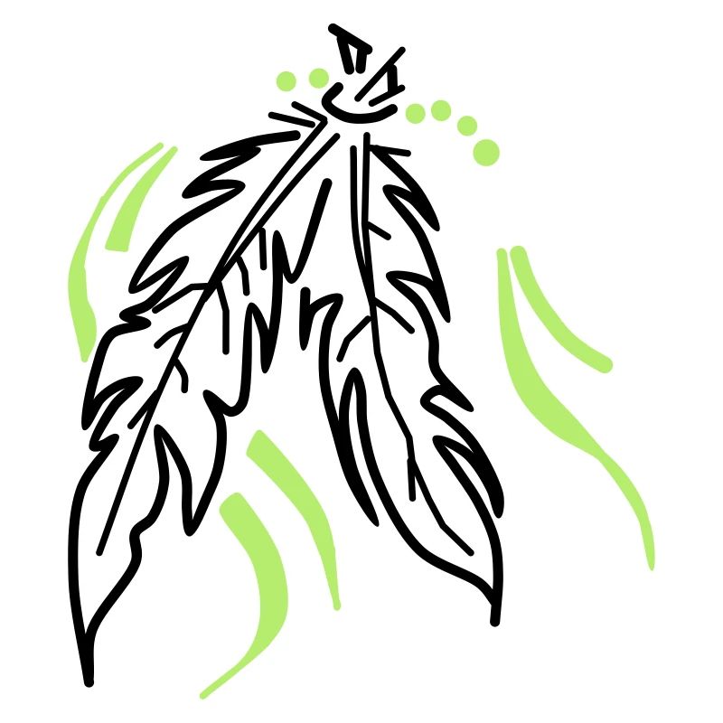 Feathers tied together
