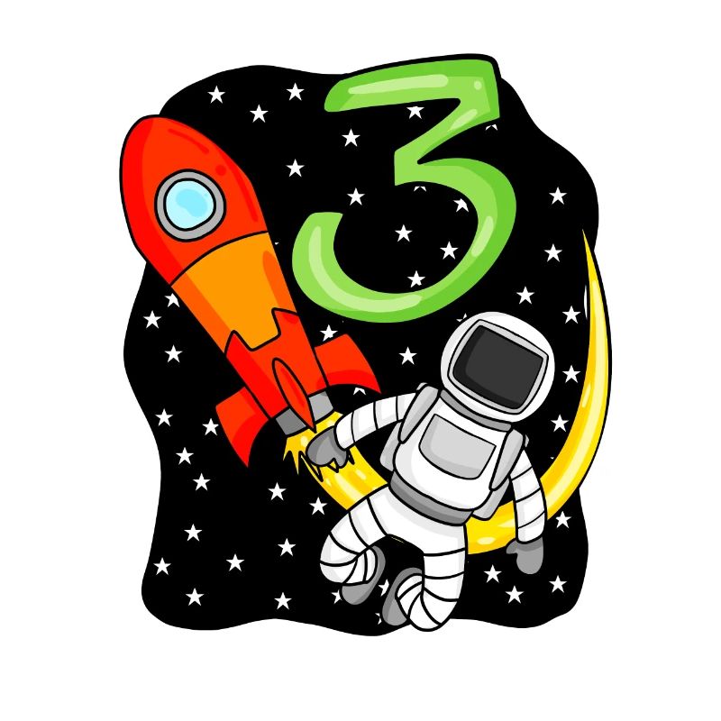 3rd birthday - 3 years old Young astronaut