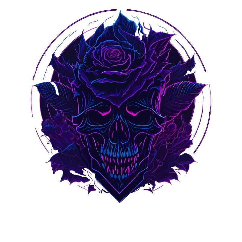 Neon Roses Skull EDM