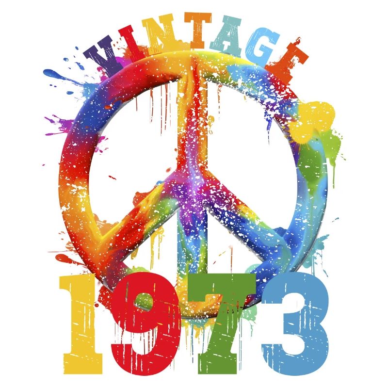Vintage Peace Regenbogen 1973 Splash
