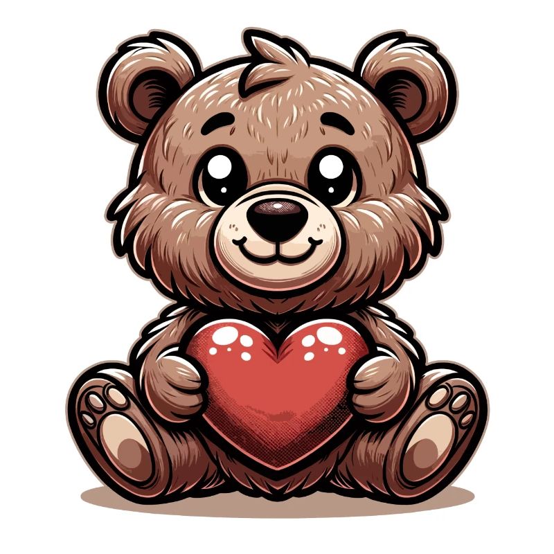 Valentine's Day Cuddly Bear: Cute Brown Teddy