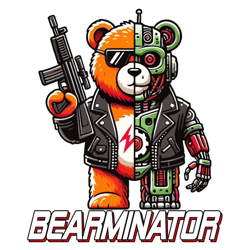 Bearminator Lustiger Cyborg Teddybär Design