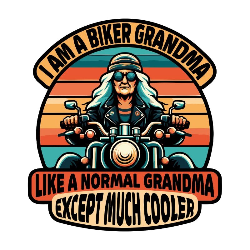 Biker-Oma mit cooler Attitüde