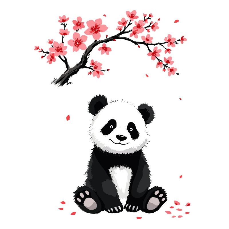 Panda, Panda Bear, Japanese, Cherry Blossoms