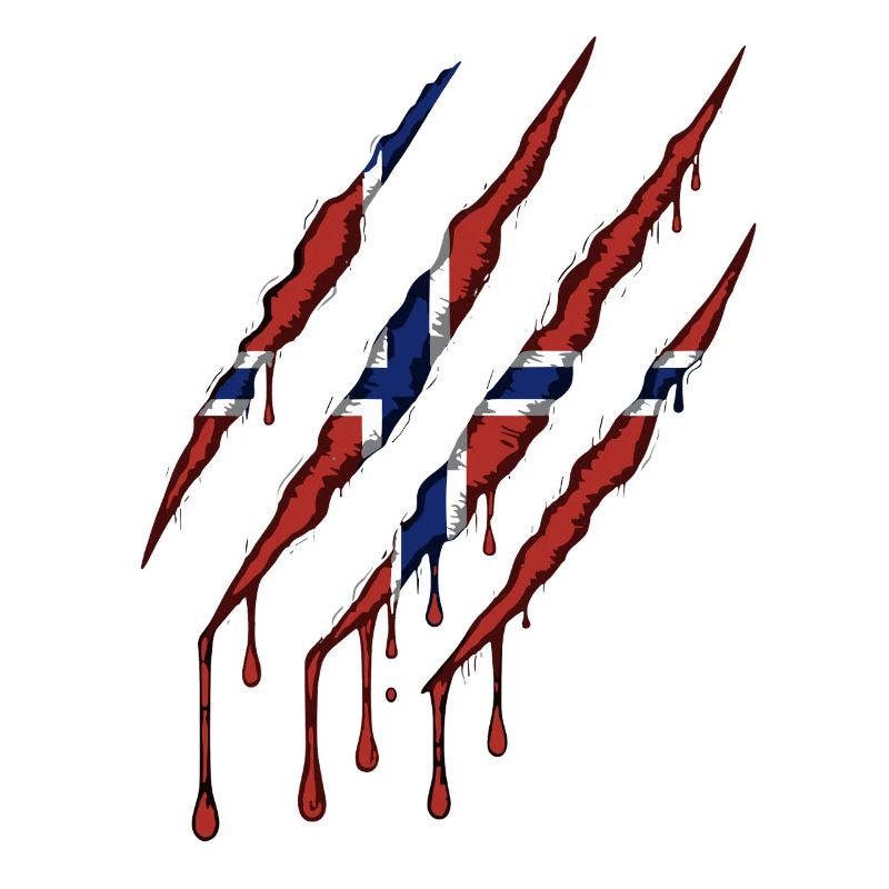 Norway Claw Norge Flag Scratch Mark