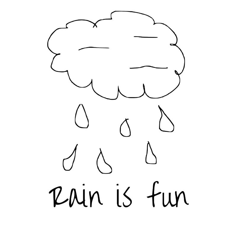 Rain is Fun Cartoon Design