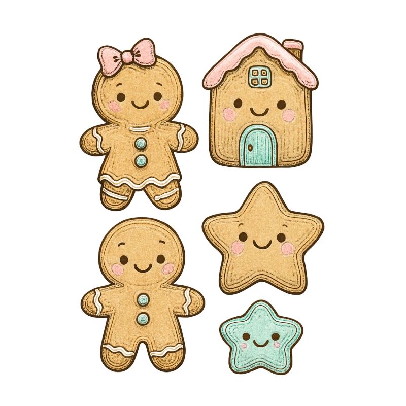 Fun and colorful gingerbread characters