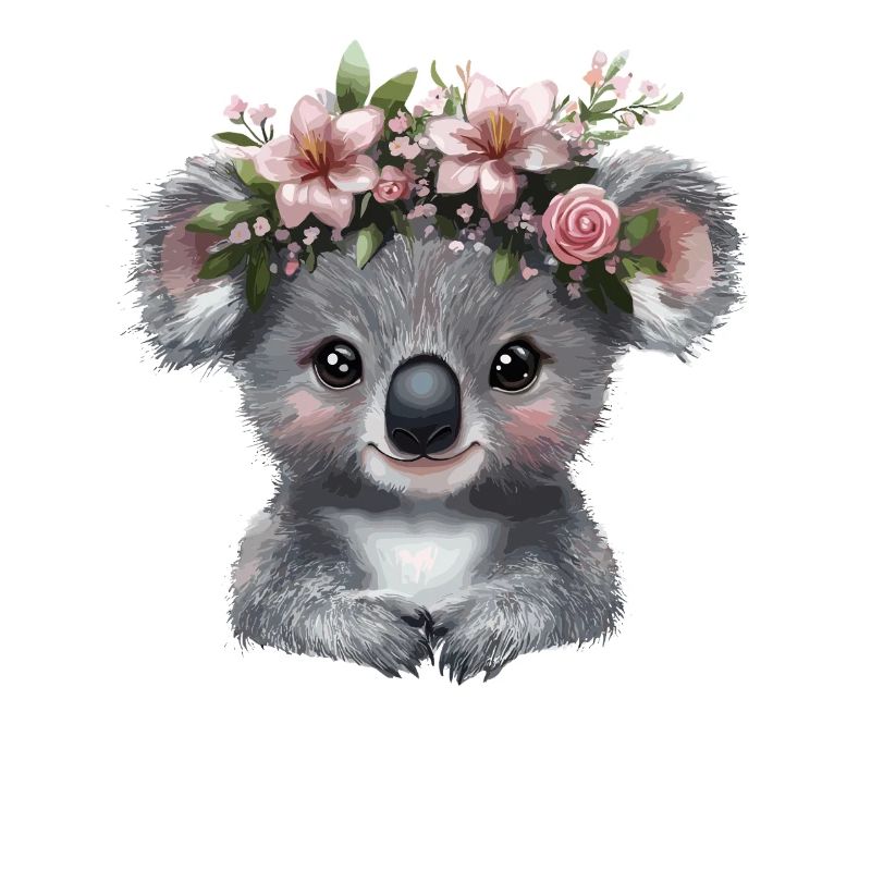 Koala mit Blütenkrone Illustration