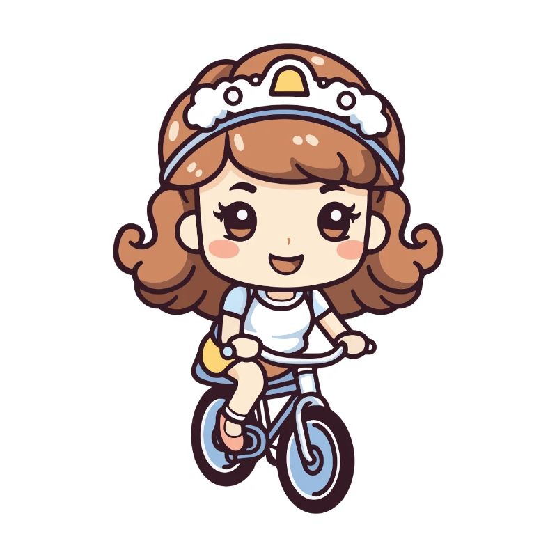 Fahrrad Mädchen Comic