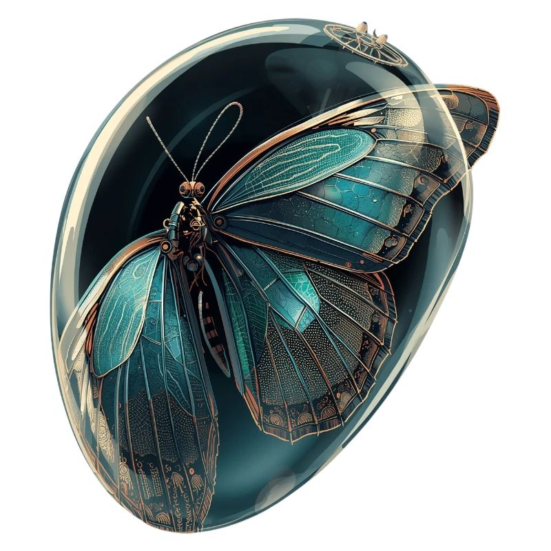 Teal Bubble Butterfly