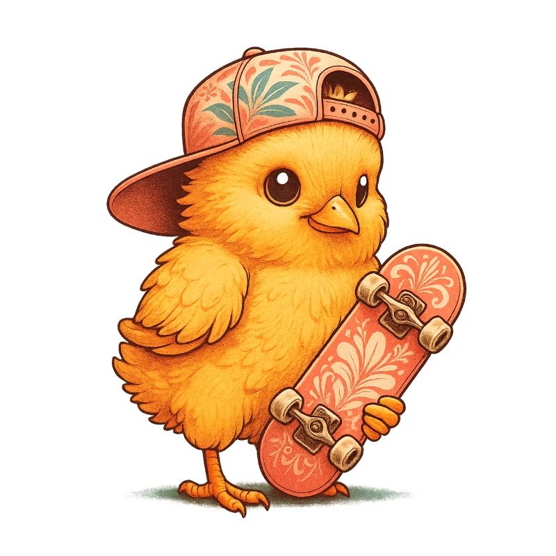 Chick on a skateboard