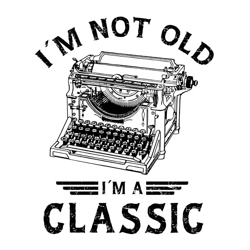 Vintage Typewriter Line Art Design