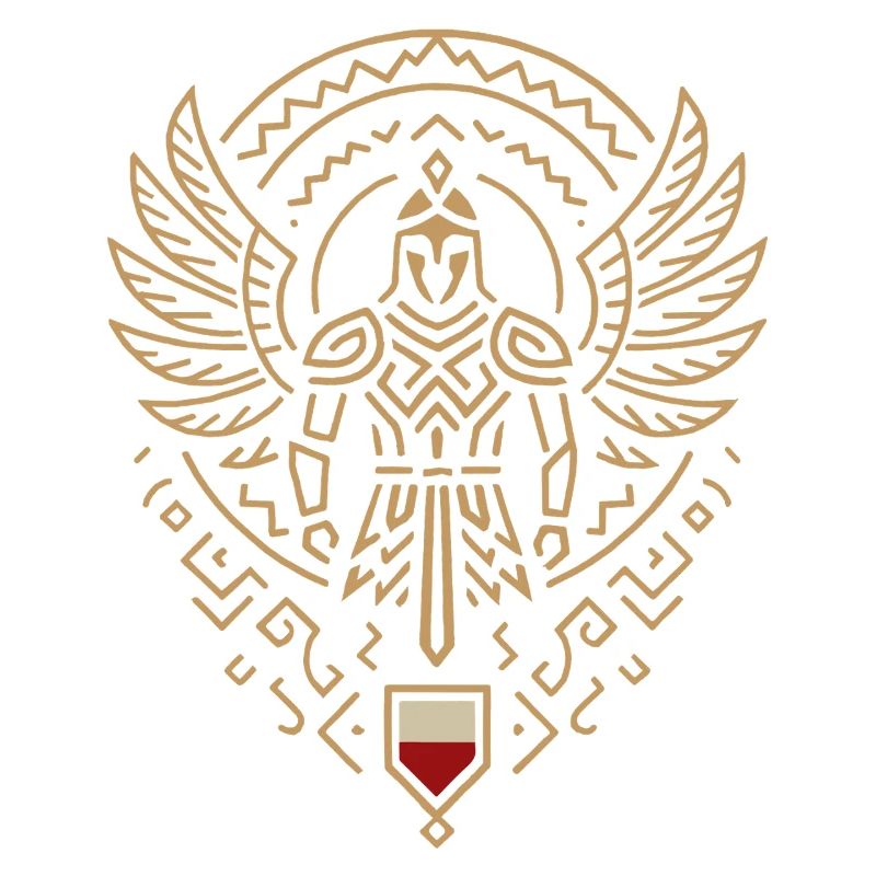 Minimalist Winged Hussar Warrior Emblem