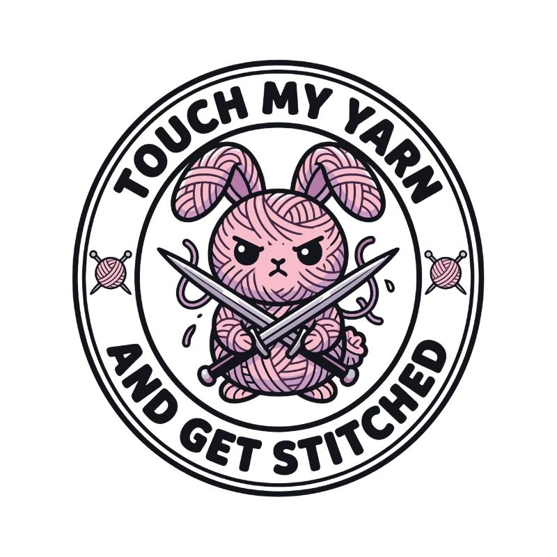 Touch My Yarn - Cheeky Knitting Bunny