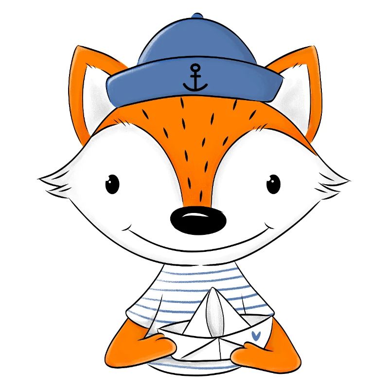 Sailor fox with paper boat