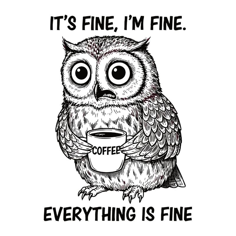 Its Fine Im Fine Kaffee Eule