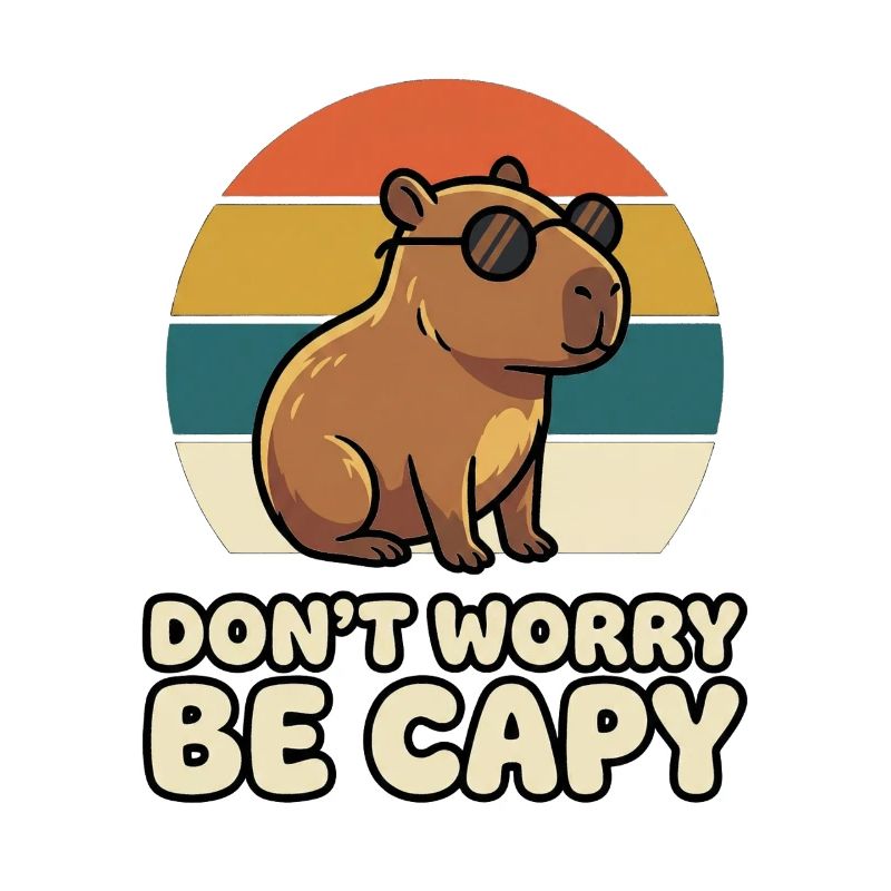Keine Sorge Sei capy Funny Capybara Retro