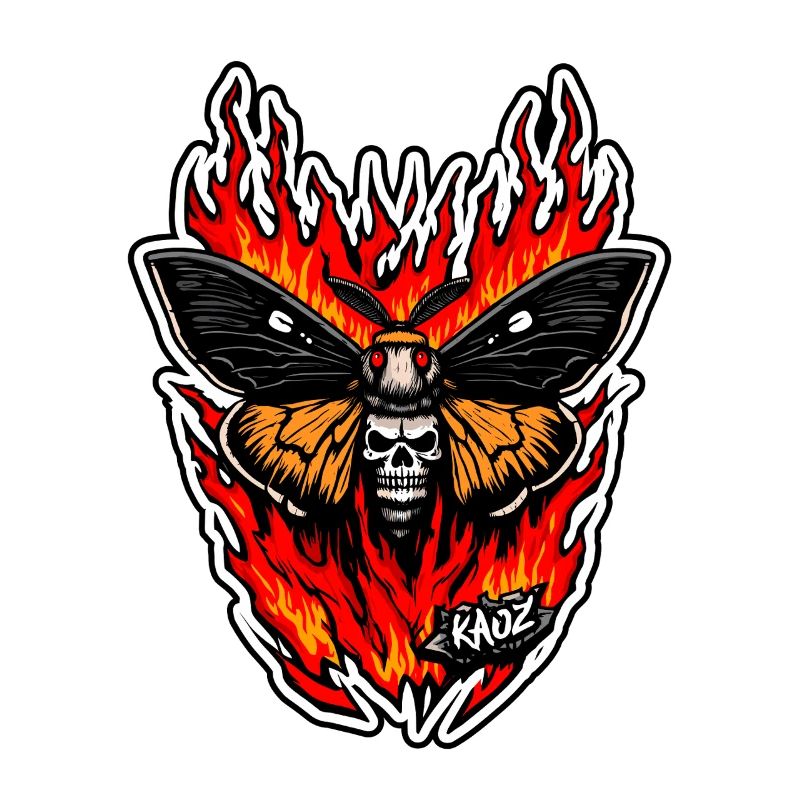 Flame Skull Moth Inferno
