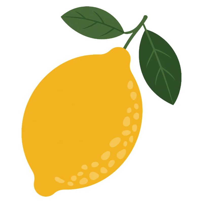 Zitrus-Illustration mit Zitronenblättern
