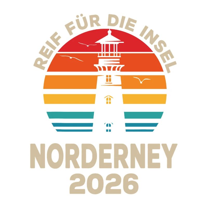 Norderney Leuchtturm Retro Sunset 2026