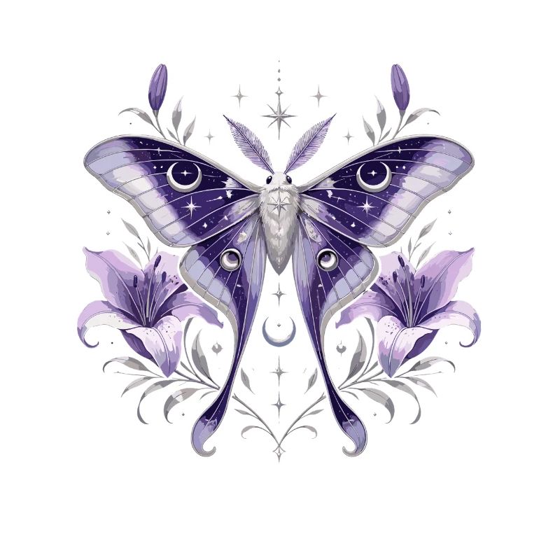 Papillon de nuit de lune pourpre