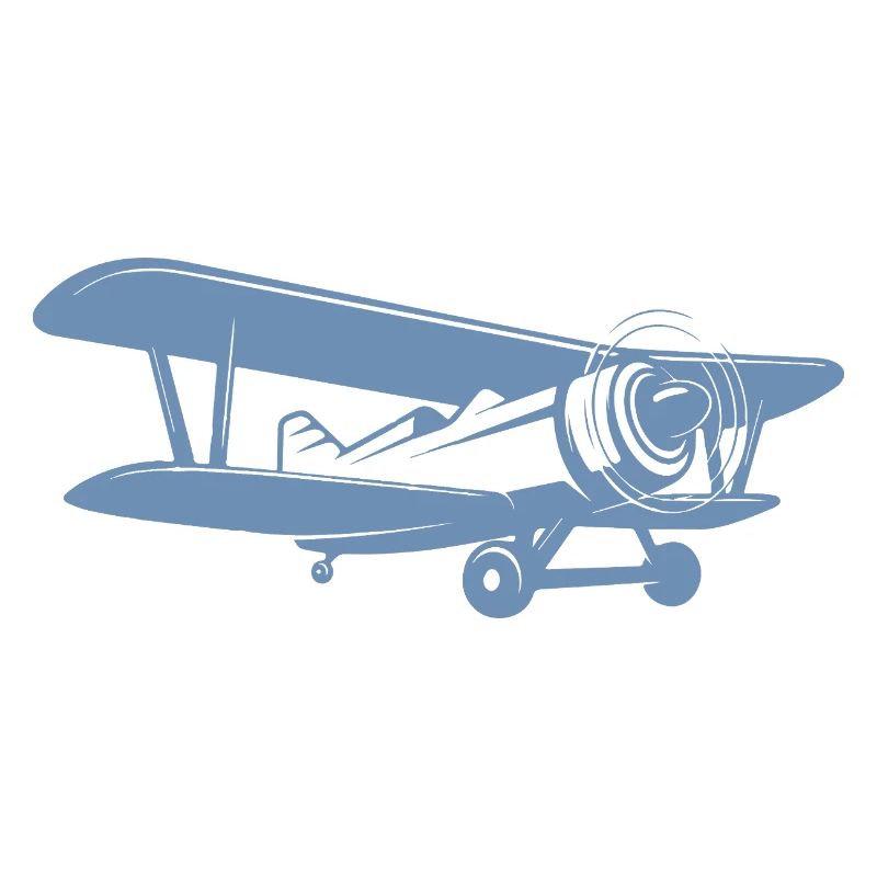 Doppeldecker Pilot Retro Minimalistisch