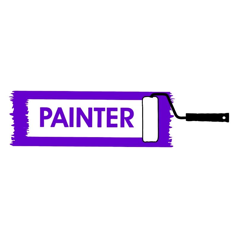 Paint roller with purple paint