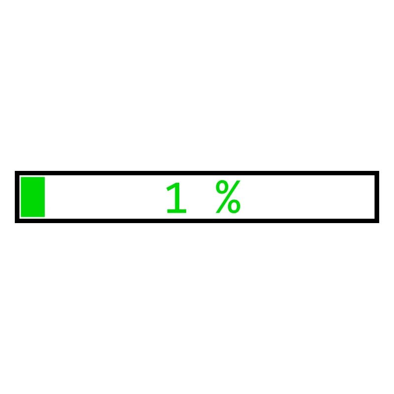 Loading bar Green 1% outline Black