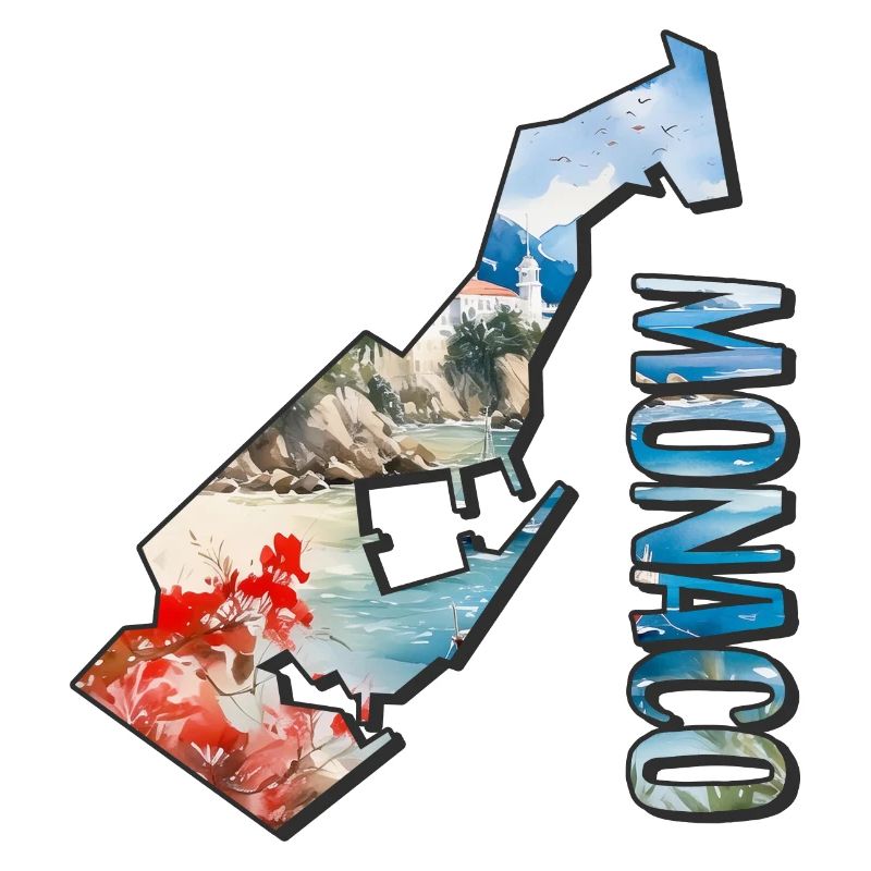 Watercolor Map Monaco