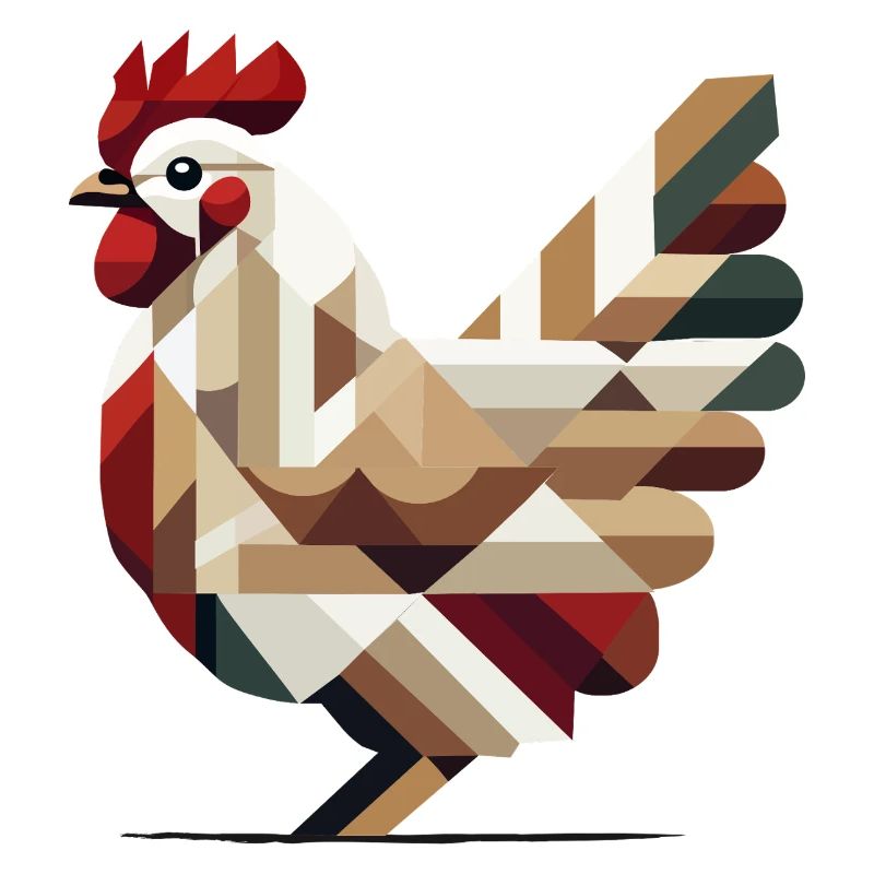 Geometric chicken in modern polygon style