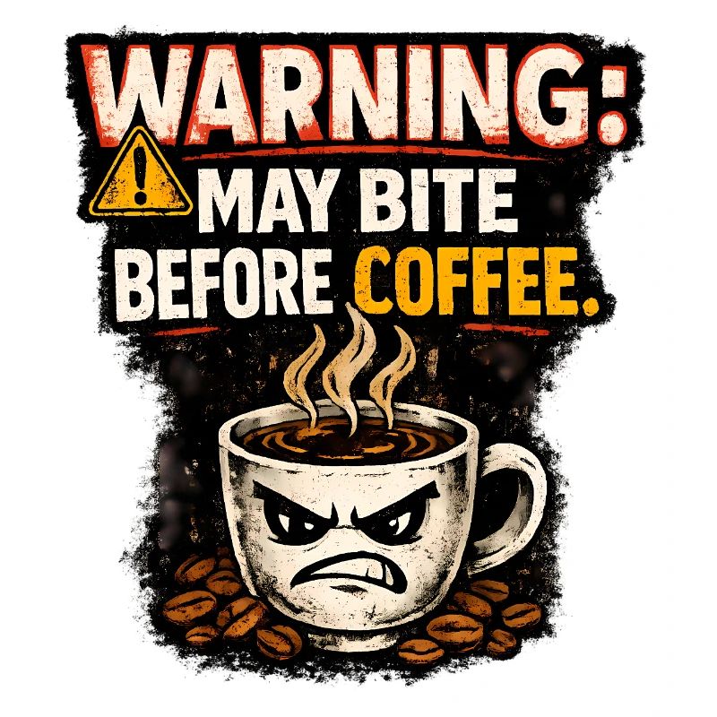 Warning May Bite Before Coffee Humor