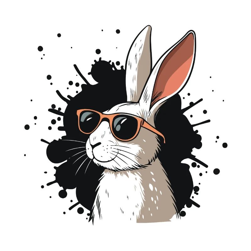 Cool Bunny Glasses on Black