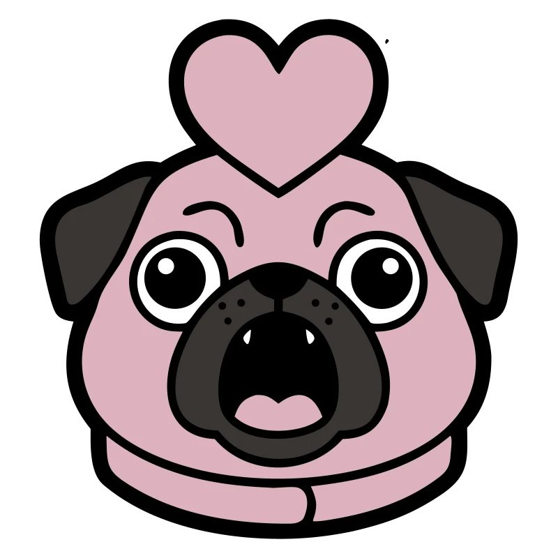 Mops Hund Herz Liebe Bellen