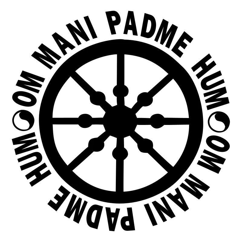 Roue de la vie avec mantra "om mani padme hum"