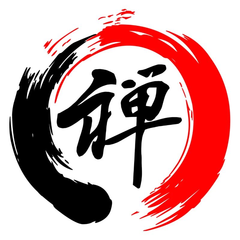 Zen enso zen circle red and black