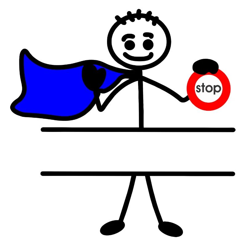 Héros avec cape et arrêt de panneau