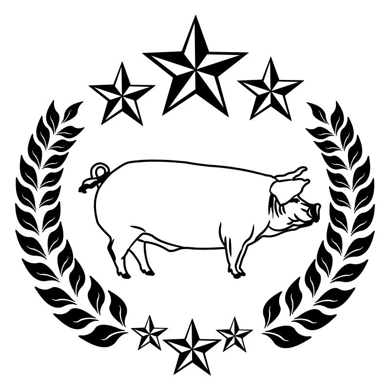Cochon transparent cochon dans une couronne de laurier