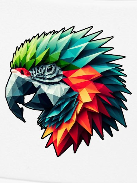 Papagei in Polygon Design Bunt