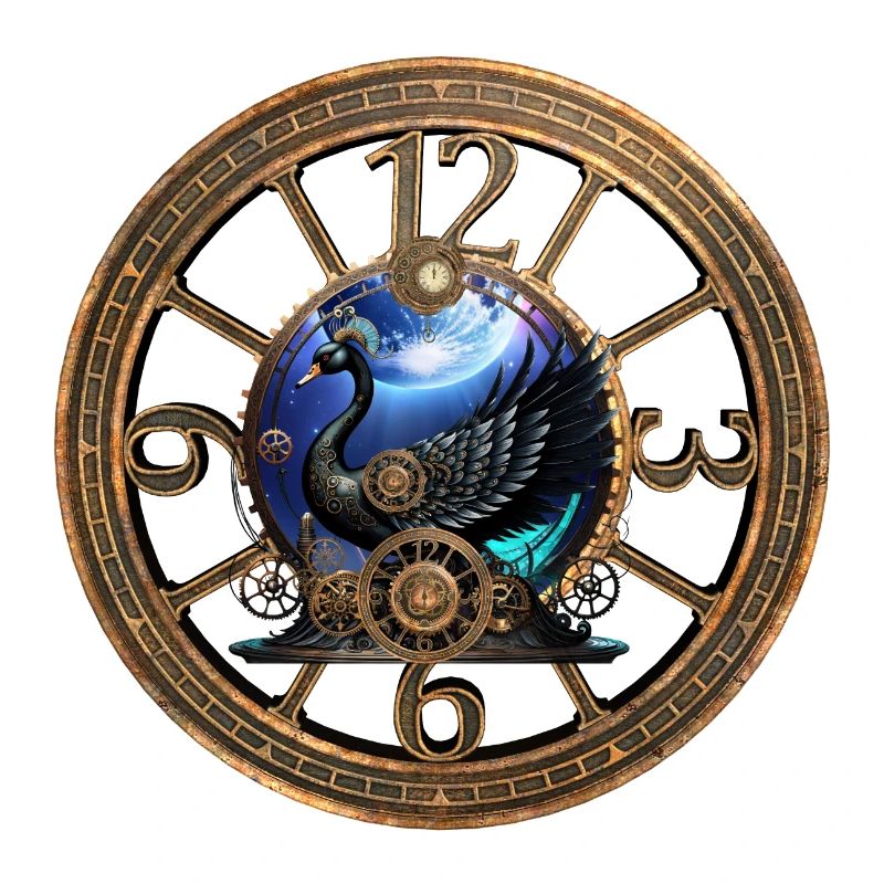 Black Steampunk Swan