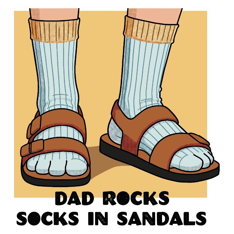 Dad rocks socks in sandals
