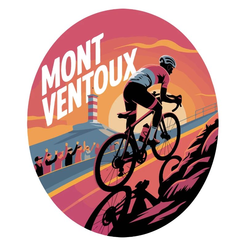 Cycling at Mont Ventoux at sunset