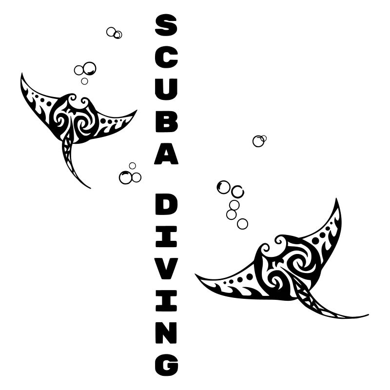 Scuba Diving – Tribal Manta Ray Design
