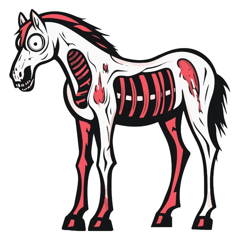 Pferd Halloween Comic Lustig