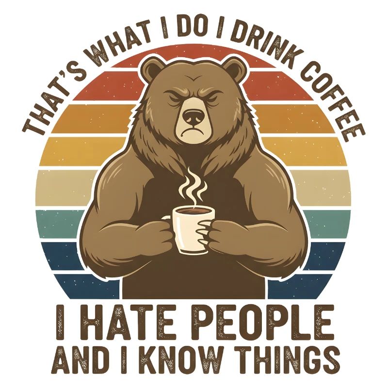 Bear Coffee Rebel Retro