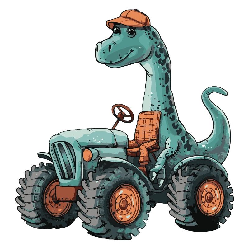 Dinosaurier brontosaurus Traktor Farmer