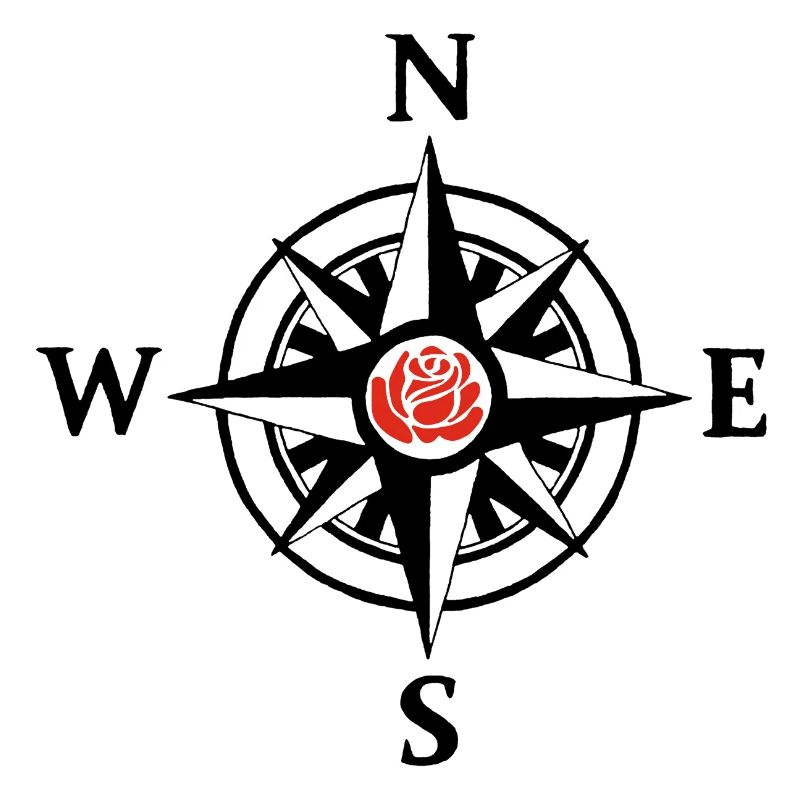 Compass Rose and Nature (Black)