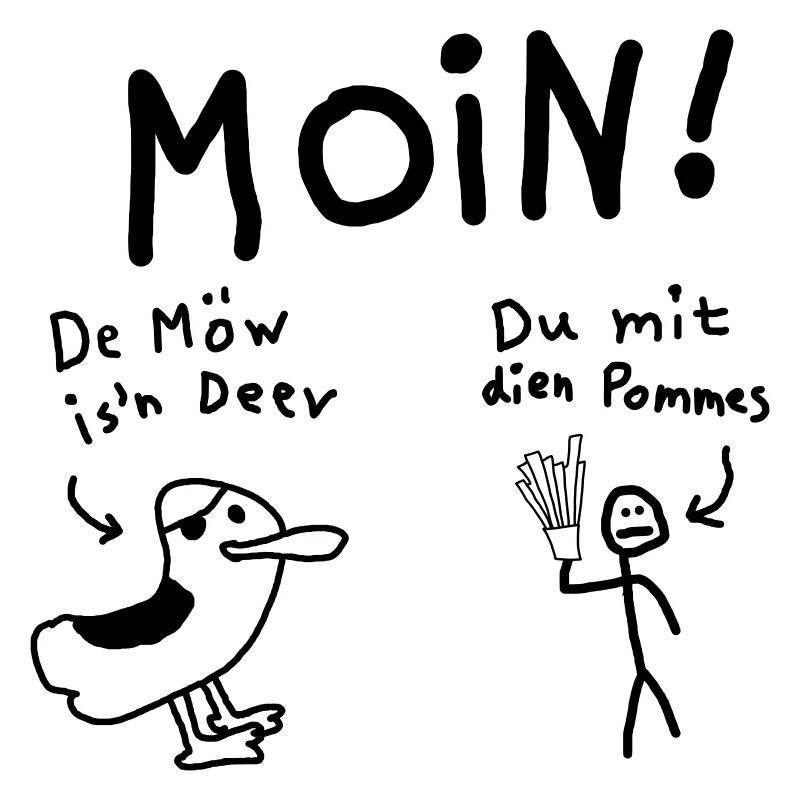 Moin Möwe Pommesdieb Lustig