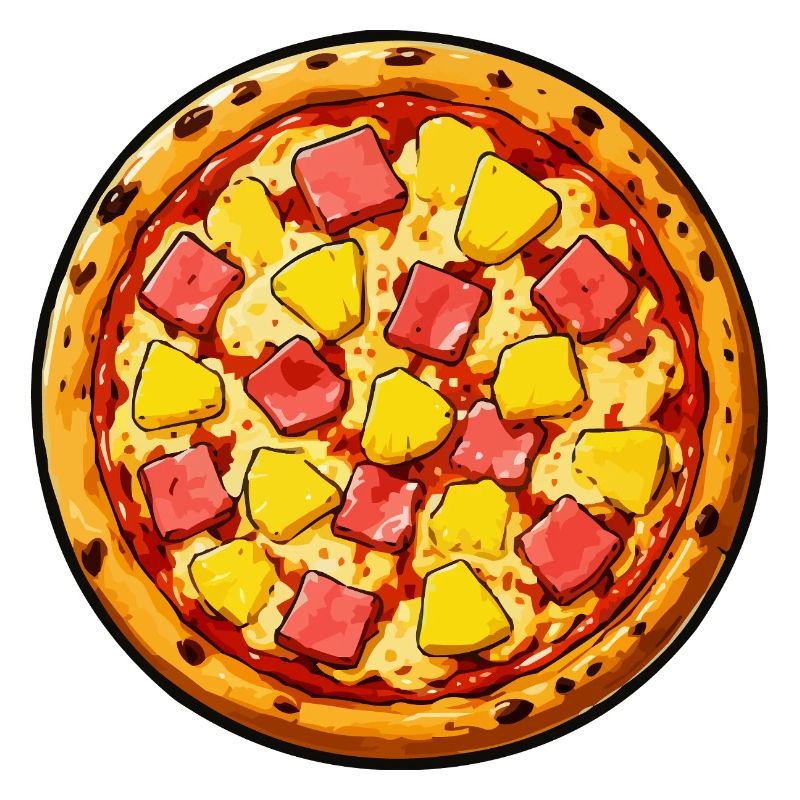 Hawaiian pizza illustration