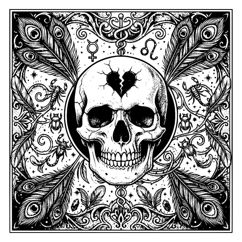 Gothic Scorpio Skull Occult Design