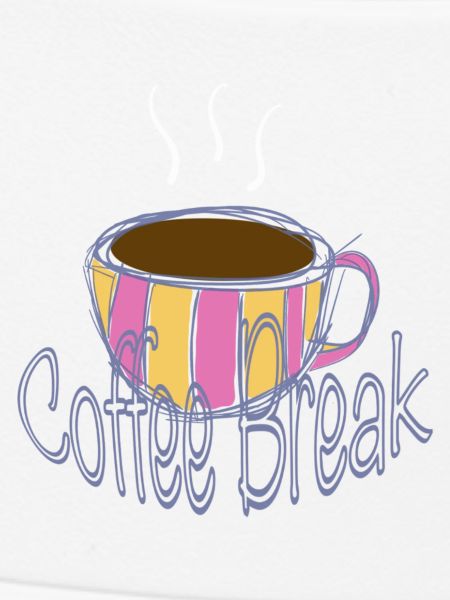 Kaffee Pause Streifenbecher